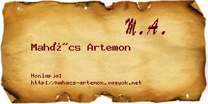 Mahács Artemon névjegykártya